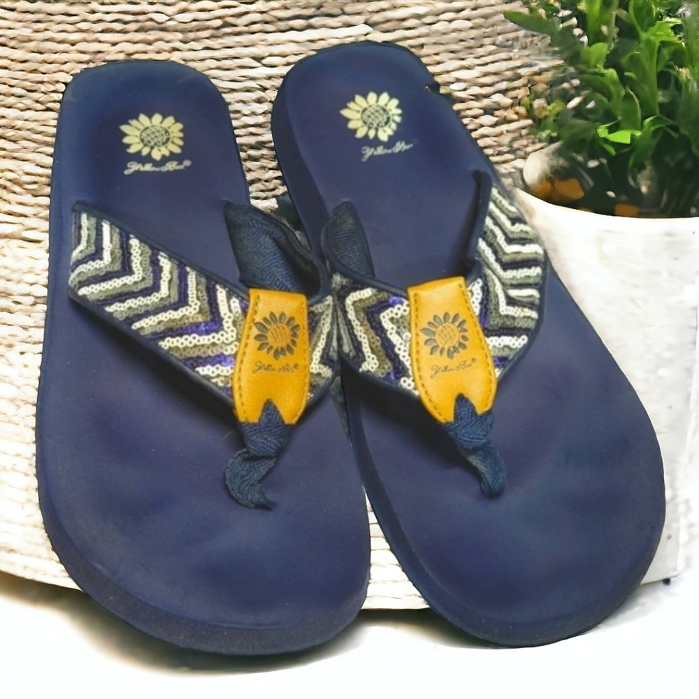 yellowbox flip flops navy size 11